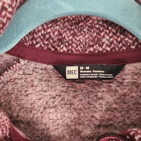 MEC Teslin Ladies Full Zipup Jacket Burgundy Tweed Size Medium - Picture 2 of 4
